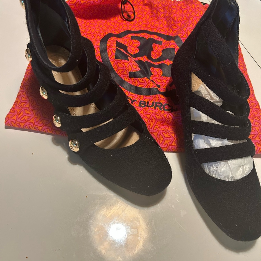 Tory Burch Black Multi-Strap Heels